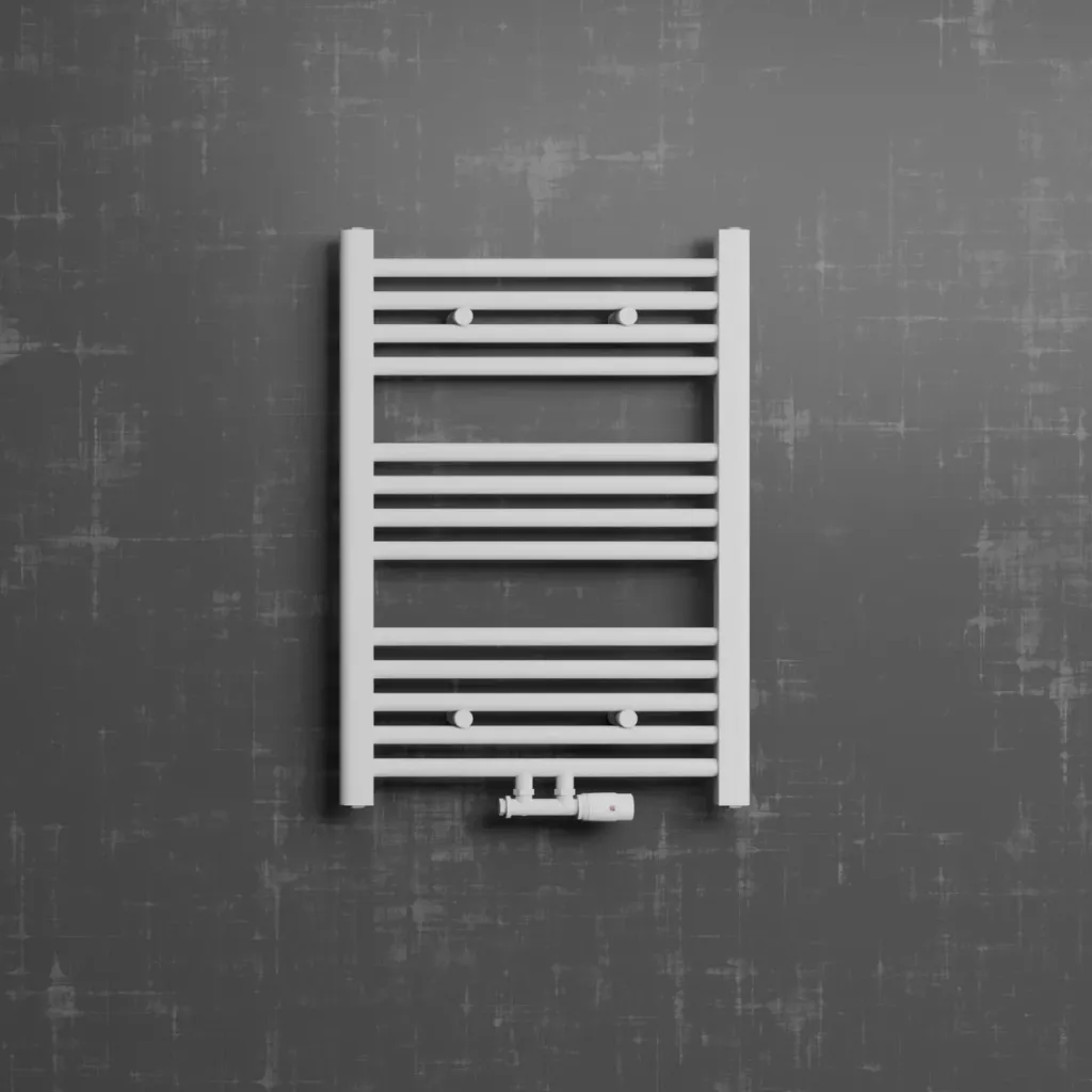 [BHK700*500-W] CONFORTA Bathroom Radiators - Bottom Middle Connection, Towel Rail, Towel Radiator (700x500, White)