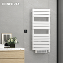 BERN Serie Aluminium Badheizkörper Elektrisch mit Heizstab und Fan 1250W 500x1288mm Weiß 