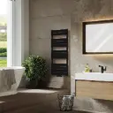 BOSTON Serie Badheizkörper 1200x500mm Schwarz Mittelanschluss