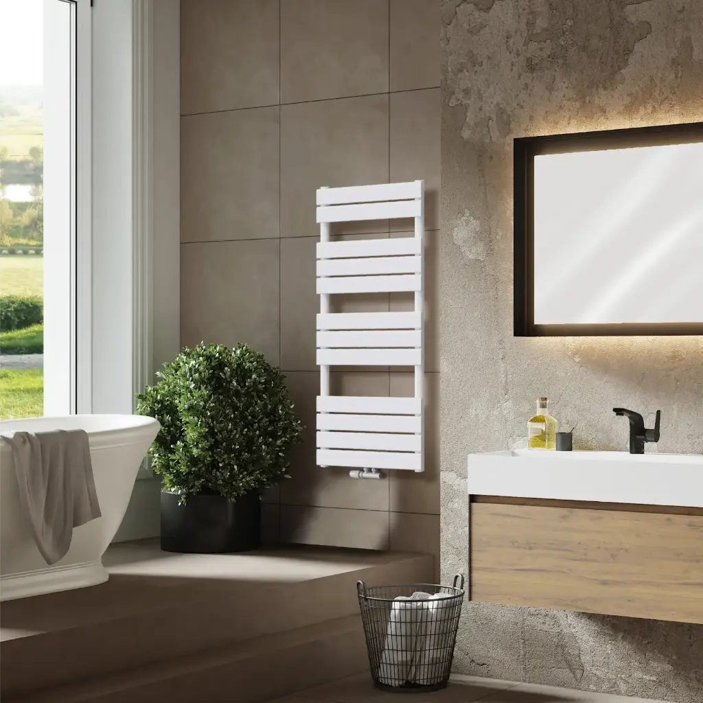 BOSTON Serie Badheizkörper 1200x500mm Weiß Mittelanschluss