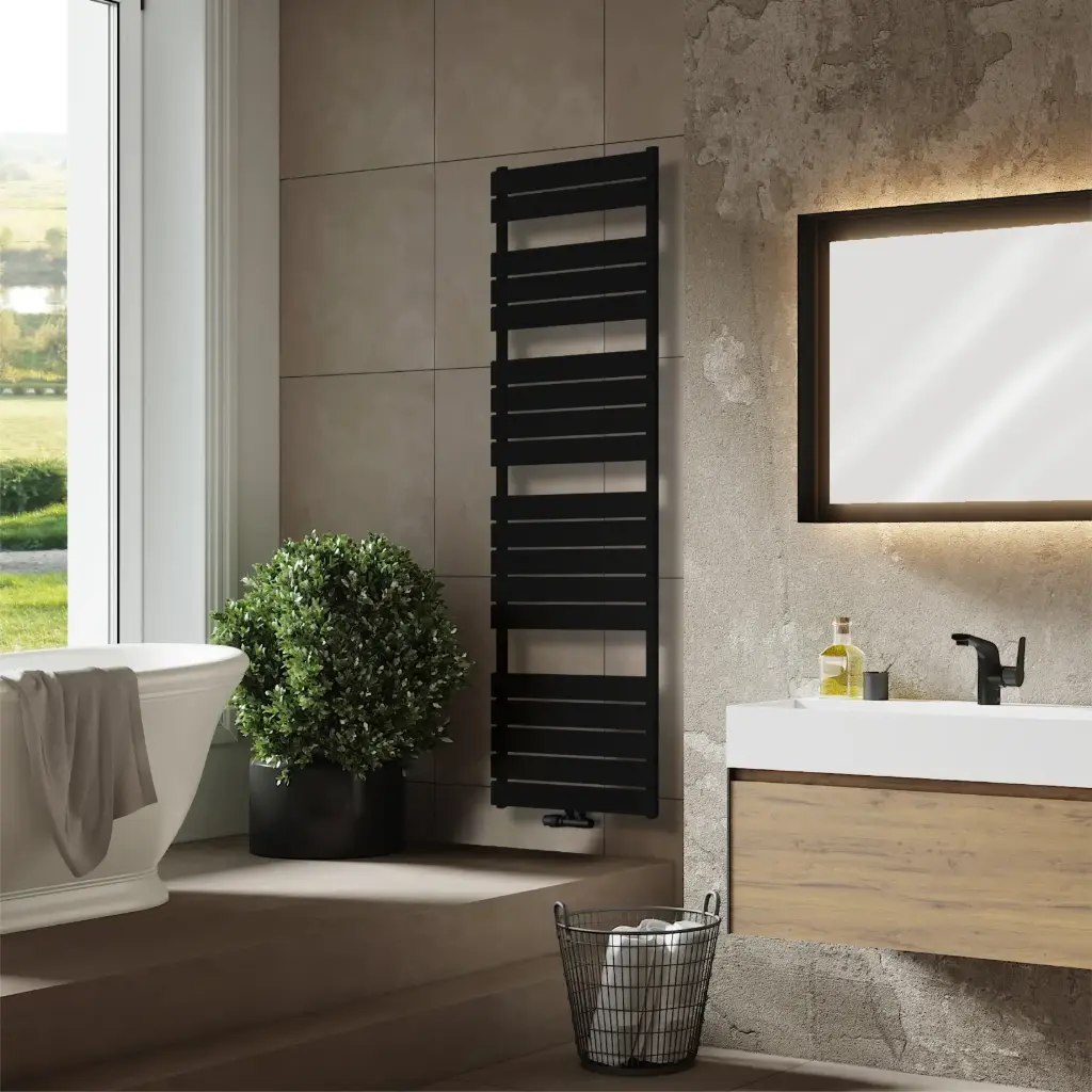 BOSTON Serie Badheizkörper 1800x500mm Schwarz Mittelanschluss