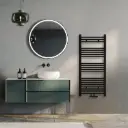 Klassisch Badheizkörper 1150x500mm Schwarz Mittelanschluss