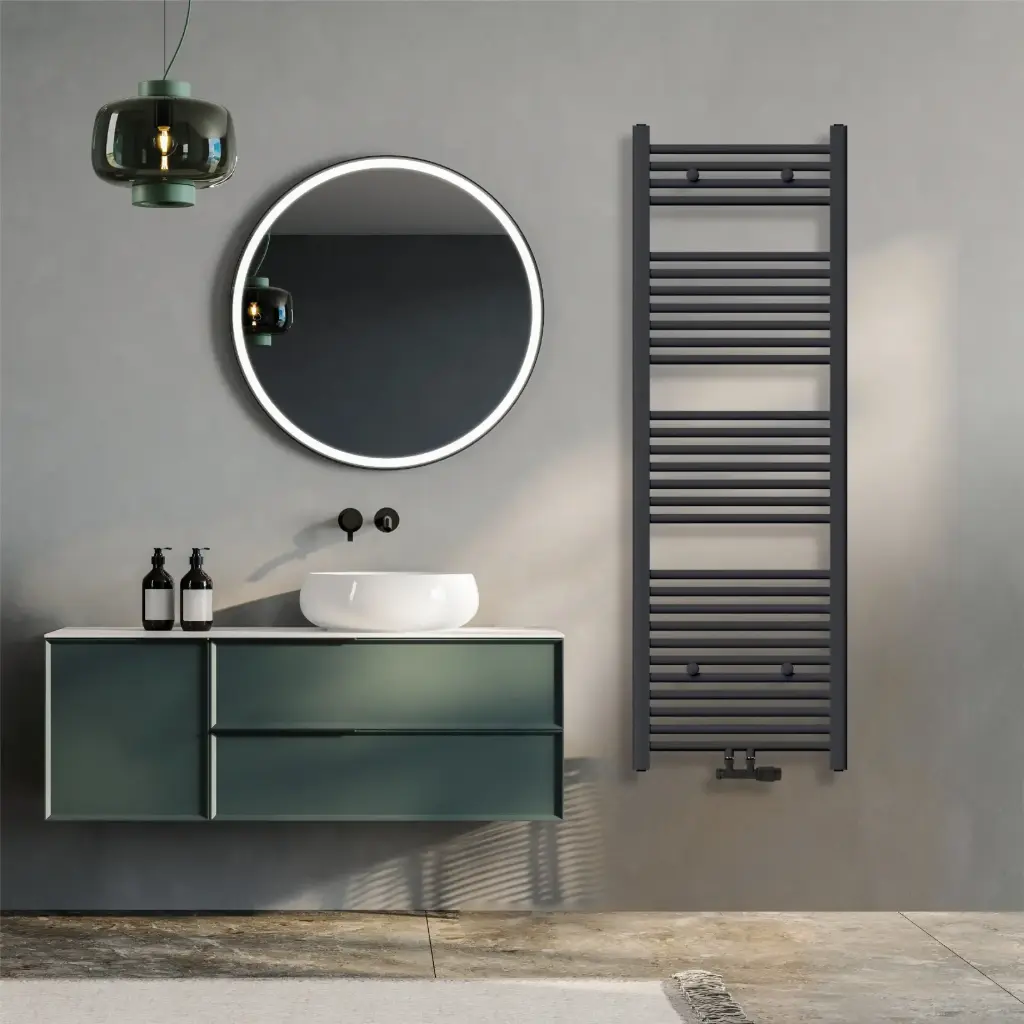 Klassisch Badheizkörper 1500x500mm Anthrazit Mittelanschluss