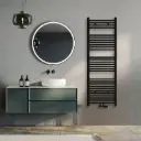 Klassisch Badheizkörper 1500x500mm Schwarz Mittelanschluss