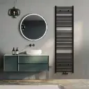 Klassisch Badheizkörper 1800x500mm Schwarz Mittelanschluss