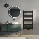 Klassisch Badheizkörper 1150x600mm Schwarz Mittelanschluss