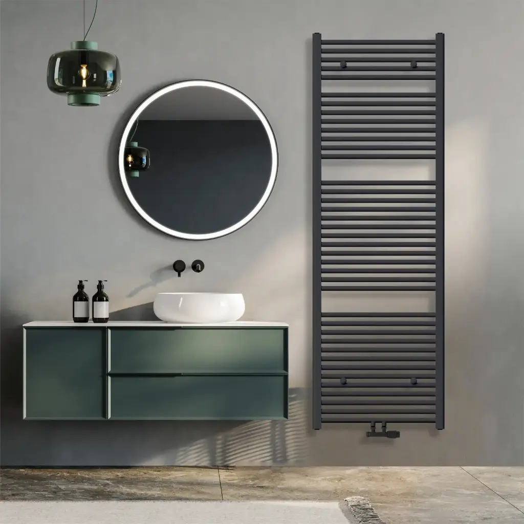 Klassisch Badheizkörper 1800x600mm Anthrazit Mittelanschluss