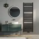 Klassisch Badheizkörper 1800x600mm Schwarz Mittelanschluss