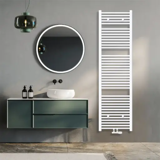 [KBH500*1800FWM] Klassisch Badheizkörper 1800x500mm Weiß Mittelanschluss