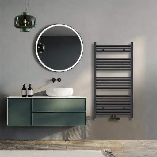 [KBH600*1150FAM] Klassisch Badheizkörper 1150x600mm Anthrazit Mittelanschluss