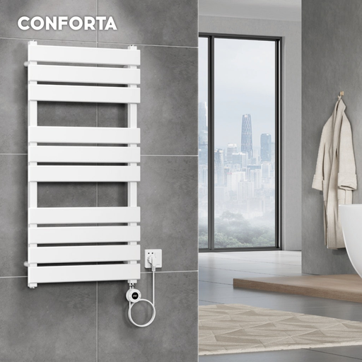 [BER500*930FWS350] BERN Serie Aluminium Badheizkörper Elektrisch mit Heizstab 350W 500x930mm Weiß